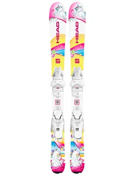 Ski Set inkl. Bdg. Pistenski Unicorn + JRS 4.5 GW CA 2027 Kindergröße 97 cm Rosa - Head - FashionsVida