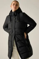 Women's Hooded Eryn Quilted Jacket in Black Size: 20 - Black - Size: 20