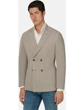 Chaqueta doble botonadura microestructura de algodón puro - Boggi Milano - FashionsVida