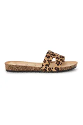 Ciabatte beige con stampa animalier 181010 36