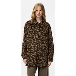 Chaqueta de pelo estampada de animal print de mujer