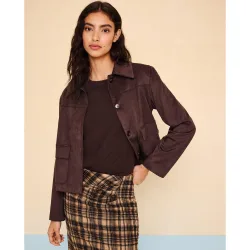 Chaqueta corta de mujer efecto ante