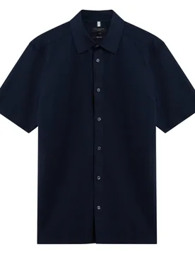 Mens Zebra Regular Navy Linen Shirt - Dark Blue - Size Small - Ted baker - FashionsVida