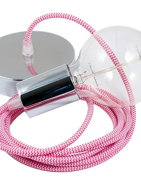 Cables Suspension Luminaire Rz08 Zigzag 2 M Fuchsia / Chrome Plated One Size - Creative - FashionsVida