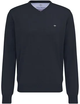 Pull à Col En V Sfpk211 Navy L - Fynch Hatton - FashionsVida