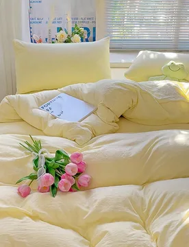 Juego de ropa de cama de 3 piezas de unicolor lavado y suave 180cm*200cm - Shein - FashionsVida