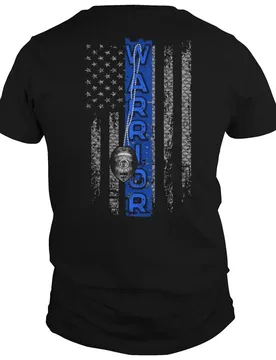 Retro Thin Blue Line American Flag Warrior T-Shirt 100% Cotton O-Neck Short Sleeve Summer Casual Mens T-shirt Size S-3XL - Aliexpress - FashionsVida