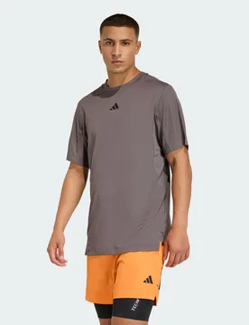 T-SHIRT D4T PrimeLift 3 STRIPES M Charcoal - Adidas - FashionsVida