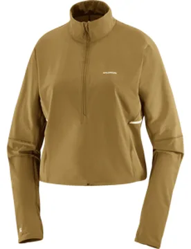SENSE AERO HYBD CP PLVR Pullover W Damen BRILLIANT OLIVE L - Salomon - FashionsVida