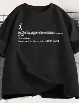 Funny Blue Screen Of Death BSOD Crash Nerd Computer Costume Men Women T-Shirts Summer Camisa Letter Round Neck Couple's T-shirts - Aliexpress - FashionsVida