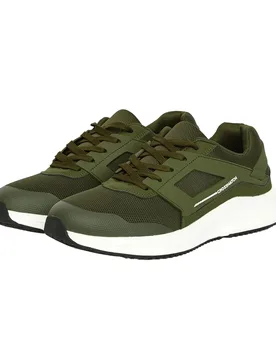 Mens Holywell Flyknit Trainers (Olive/white) - Size Uk 9 - Crosshatch - FashionsVida