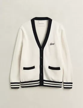 BUTTONED COTTON V-NECK CARDIGAN ale - M - FashionsVida