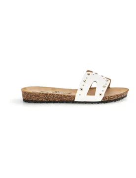 Ciabatte bianche con borchie 18108 39 - FUN BEACH - FashionsVida