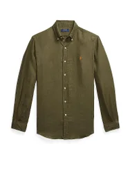 POLO Leinenhemd Custom Fit olive M herren