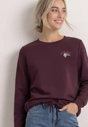 Sweatshirt mit Rundhals und Embroidery female Rot