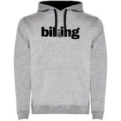 Felpa Con Cappuccio Word Biking Mtb Two-colour Heather Grey / Black
