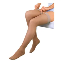 Stütz-Schenkelstrümpfe, 1 Paar beige L