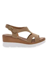 Sandali Beige con Zeppa Bianca e CInturino 11074113 38