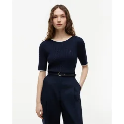 Jersey de mujer de manga corta y cuello barco