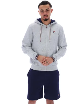 Grey Marl Tenconi Zip Up Hoodie - XS - FILA - FashionsVida