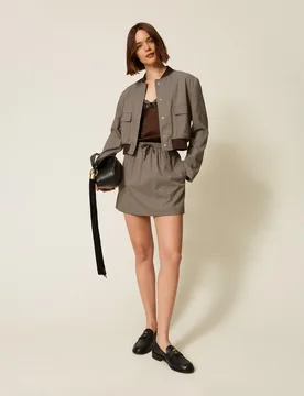 Jupe courte en pied-de-poule - TWINSET - FashionsVida