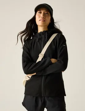 Women's Nayna Full Zip Hooded Fleece Sweatshirt in Jet Black Size: 10 - Jet Black - Size: 10 - Regatta - FashionsVida