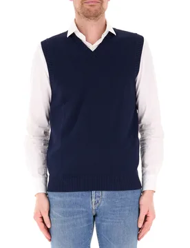 Gilet scollo V BLU NOTTE 54 - Gran Sasso - FashionsVida