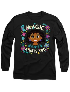 Unisex Encanto Magic Awaits You Mirabel Long Sleeve T-Shirt, Black Size: Large - Black - Size: L - Disney - FashionsVida