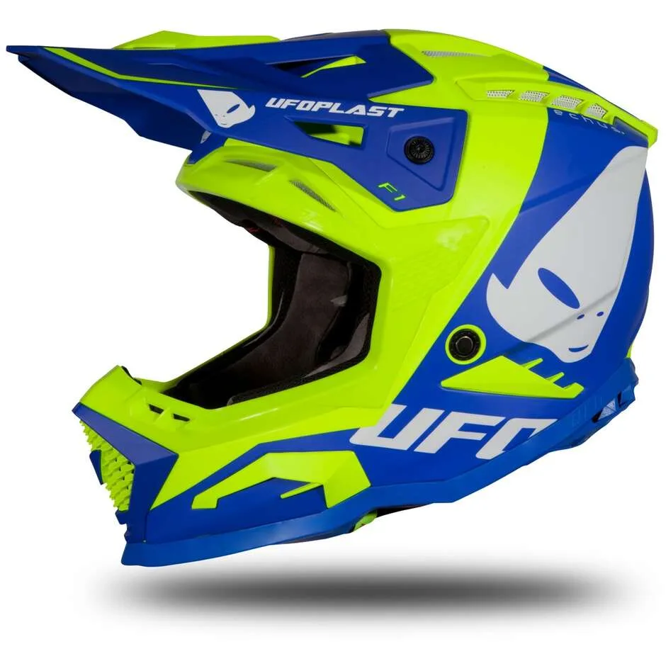 Casco Moto Cross Enduro ECHUS Blu Fluo Giallo Opaco taglia XL - UFO - FashionsVida
