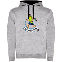 Felpa Con Cappuccio Runner Bicolor Heather Grey / Black L