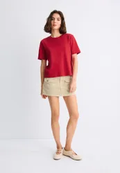 B01 Basic-T-Shirt im Regular-Fit, Heavy Weight Dunkelrot XL