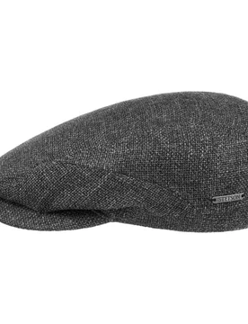 Taleco Wool Flat Cap with Linen by - anthracite - Female - Size: 62 cm - Stetson - FashionsVida