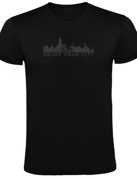 Maglietta A Maniche Corte Enjoy Your City Black - Kruskis - FashionsVida