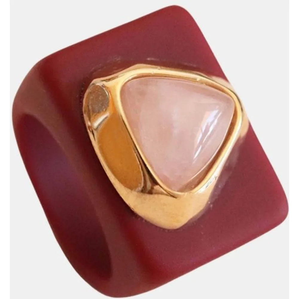Anillol con cuarzo rosa - ÉMOLO - FashionsVida