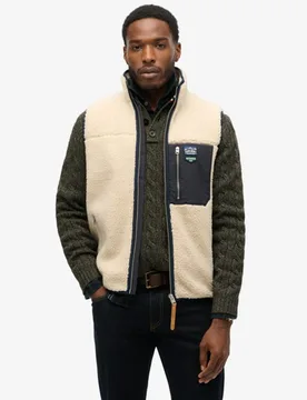 Superdry Herren Vintage Retro Borg Fleece-weste Creme - Größe: Xxxl - 94.99 - FashionsVida