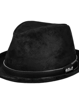 Pigskin Player Leather Hat by - black - Female - Size: L (58-59 cm) - Balmoral - FashionsVida