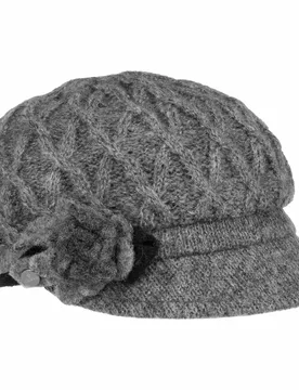 Carra Mohair Flower Newsboy Cap by - grey - Damen - Size: One Size - Lierys - FashionsVida