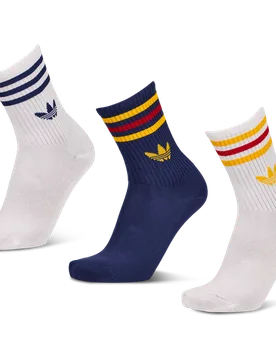 Mid Cut Crew 3 Pack Unisex Socks - White - Size - White - Size: 4.5-5.5 - Adidas - FashionsVida