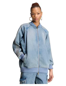 Veste En Jean Sst Oversized Track Worn Blue Denim 2XS - Adidas Originals - FashionsVida