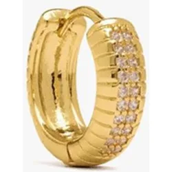 Pendiente de aro bañado en oro de 18 k