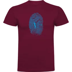 Angler Fingerprint Short Sleeve T-shirt Dark Red S Men