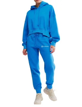 Undefeated Long Sleeve Hooded Jumpsuit Cobalt female - FP Movement - FashionsVida