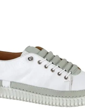 Nika Womens Leather Trainers - White - Size Uk 3 - Mod Comfys - FashionsVida