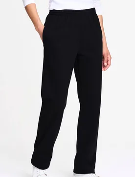 Women's Straight Hem Jog Pants 33" (84cm) inside leg in Black Size: XL - Black - Size: XL - Cotton Traders - FashionsVida