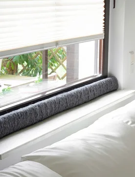 Fenster-Zugluftstopper grau 2 - K&N Schurwolle - FashionsVida