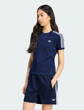 T-SHIRT MANICA CORTA PINSTRIPE SLIM XL Night Indigo / White / Grey Two - Adidas - FashionsVida