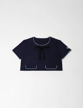 Midnight Blue Braided Crop Top - XS - FILA - FashionsVida