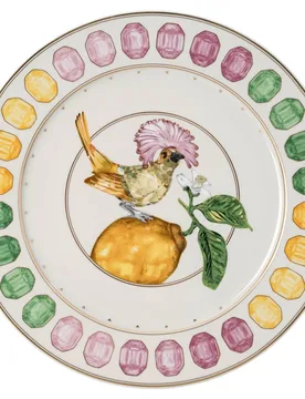 Piatto di servizio Idyllia, Porcellana, Motivo con stampa in cristallo, acchiappamosche, Multicolore OS - Swarovski - FashionsVida