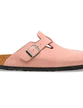 Zoccoli Boston Suede Leather Pink Clay EU 39 - Birkenstock - FashionsVida