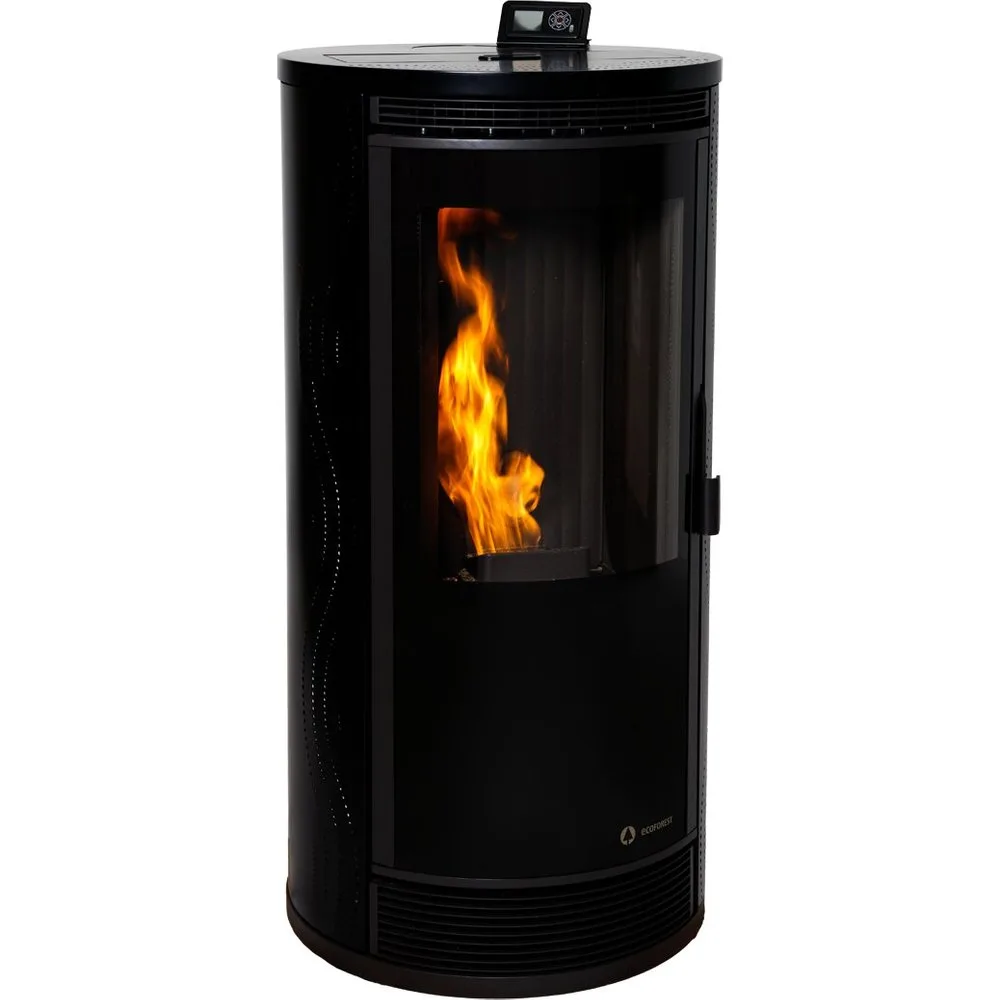 Estufa pellet Marsella Black 9,9Kw - Ecoforest - FashionsVida
